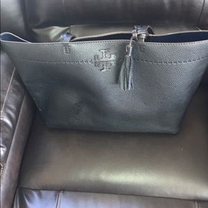 Black leather Tory Burch tote